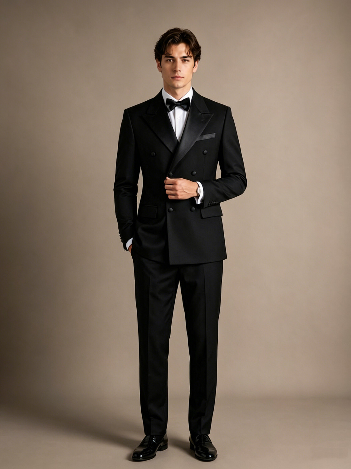 Modern Fit Black Lapel Tuxedo