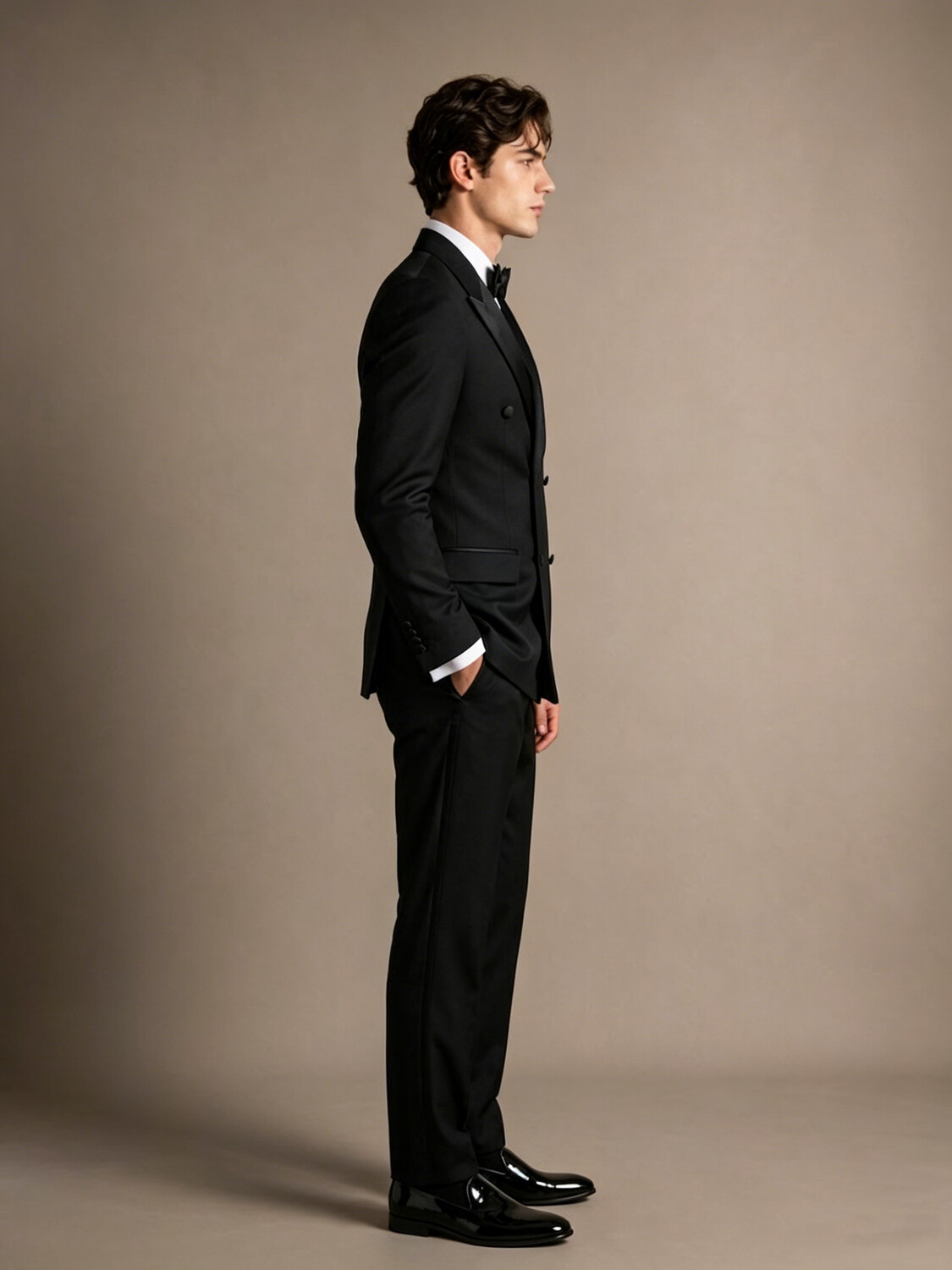 Modern Fit Black Lapel Tuxedo