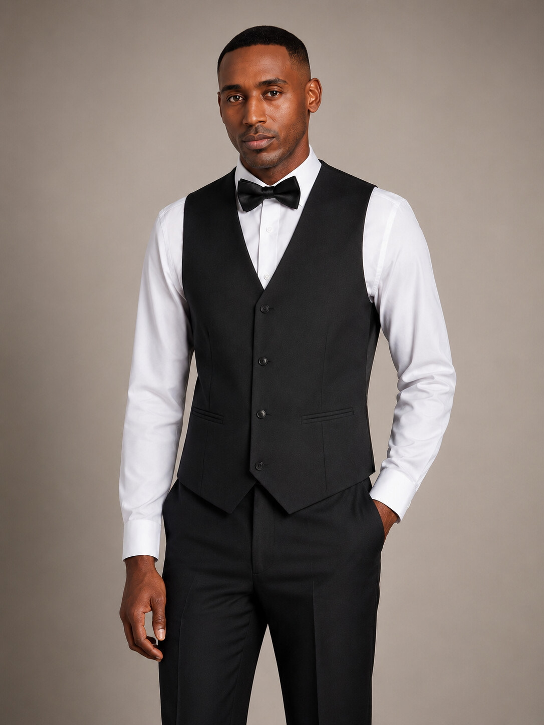 Modern Fit Black Lapel Tuxedo