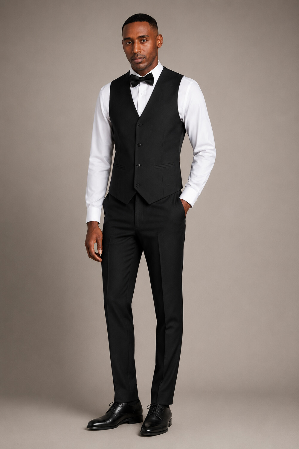 Modern Fit Black Lapel Tuxedo