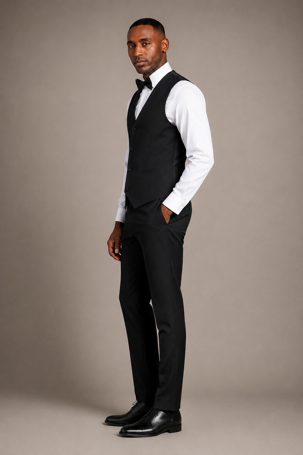 Modern Fit Black Lapel Tuxedo