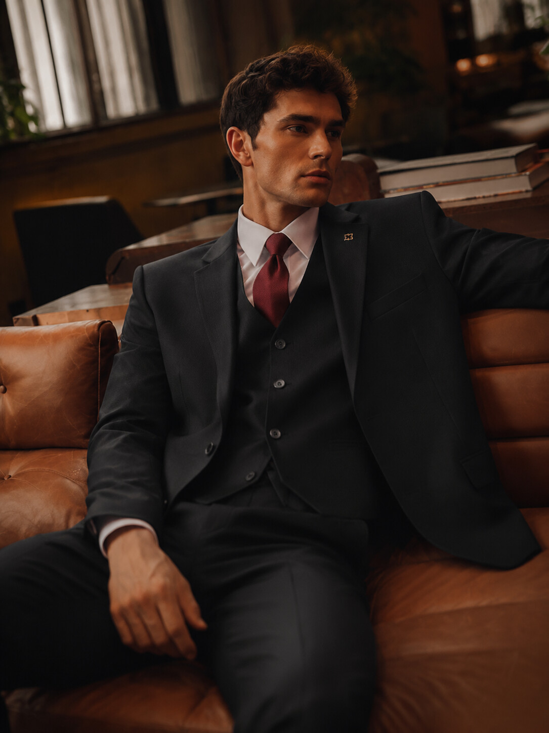 Black Solid Suit Jacket