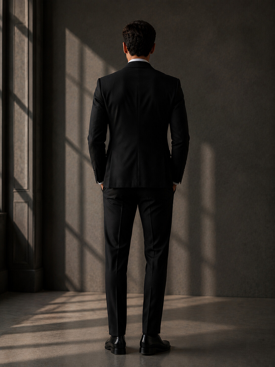 Slim Fit Essential Black Suit Jacket-Bellvero