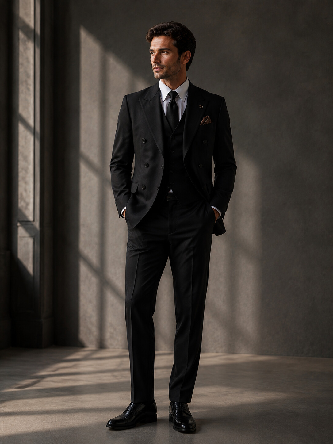 Slim Fit Essential Black Suit Jacket-Bellvero