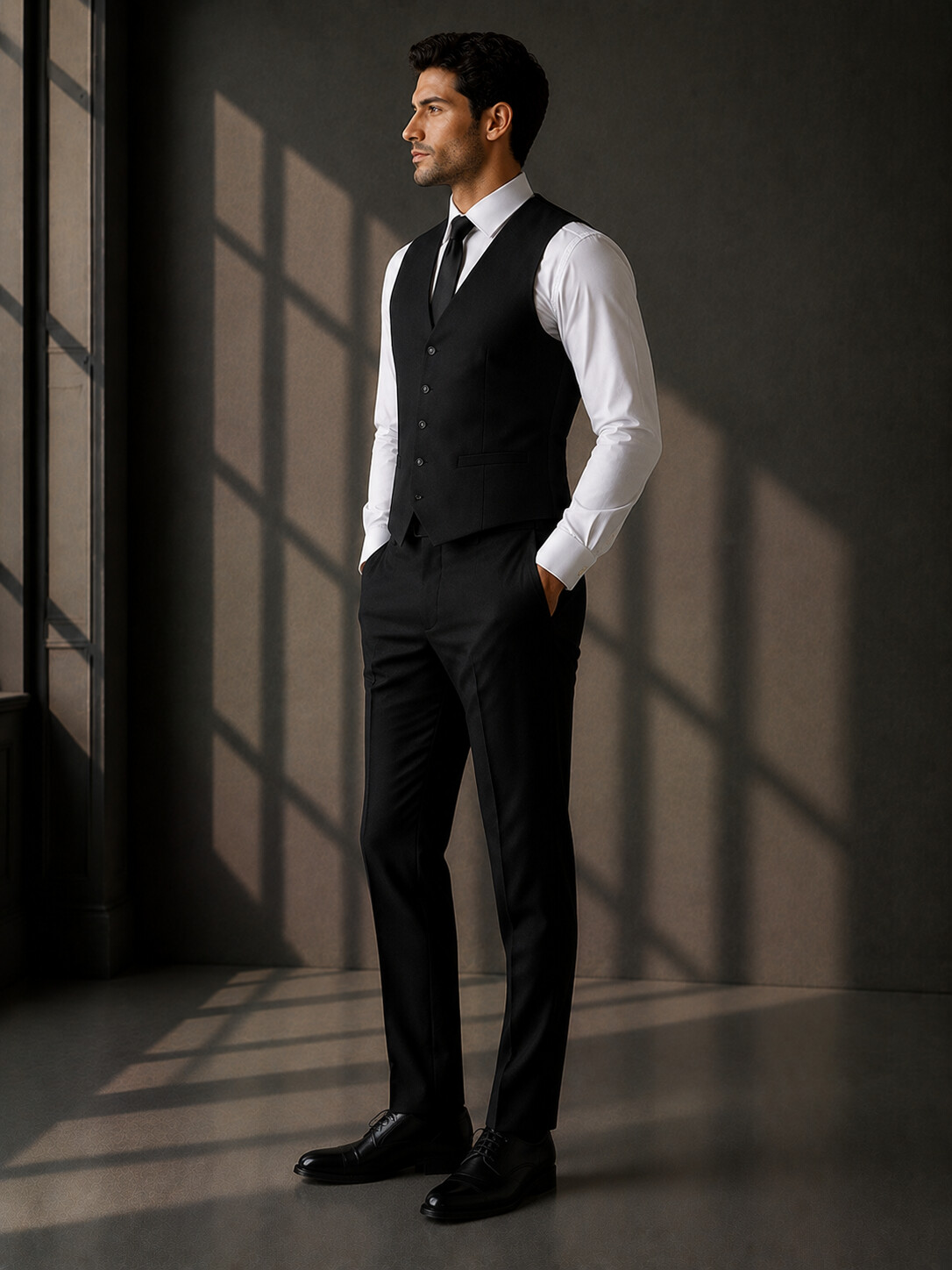 Slim Fit Essential Black Suit Jacket-Bellvero