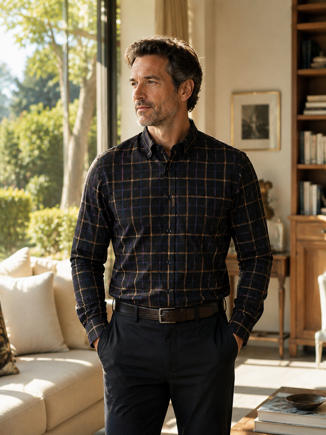 Classic Cotton Flannel Shirt-Bellvero