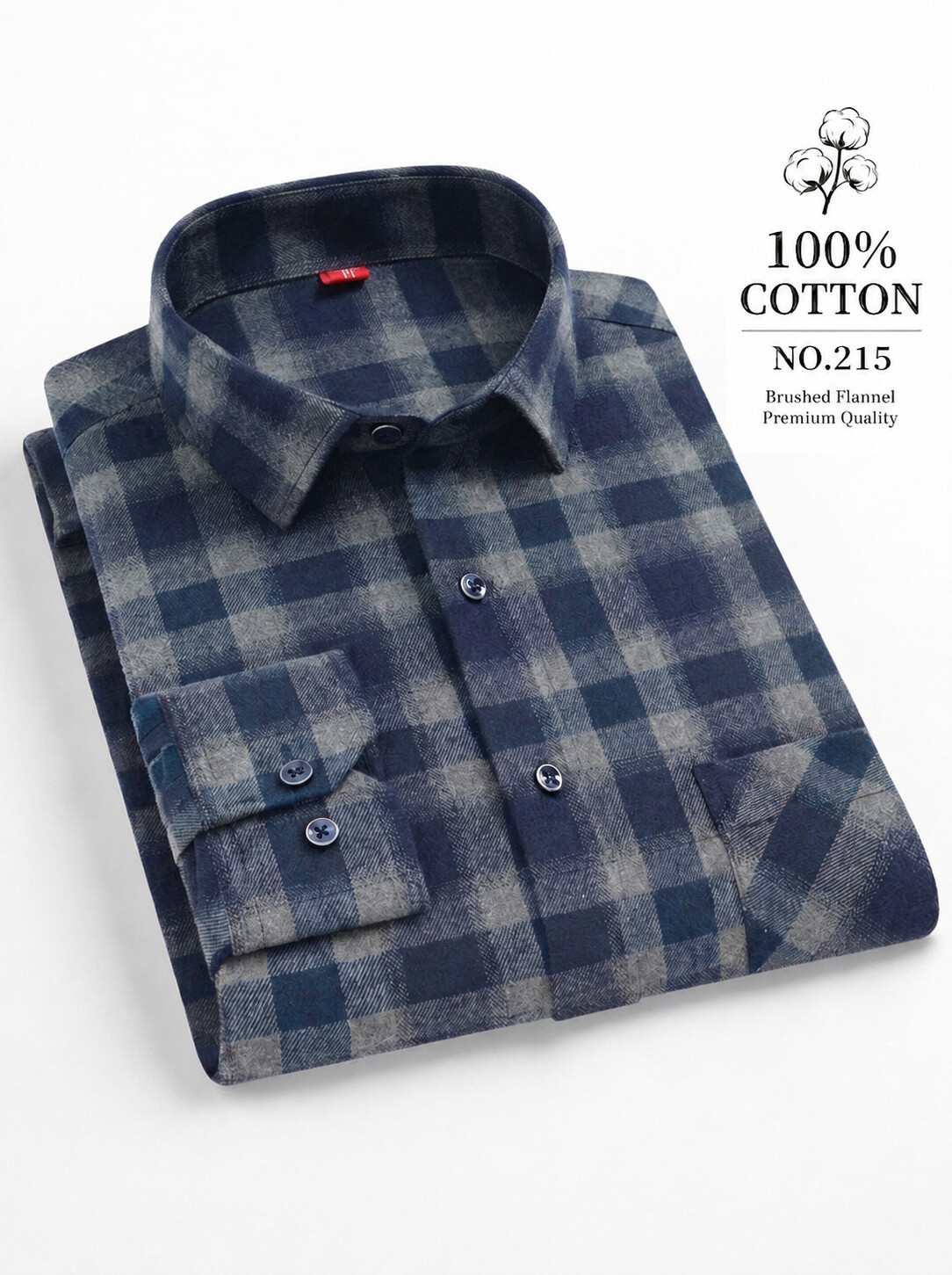 Classic Cotton Flannel Shirt-Bellvero