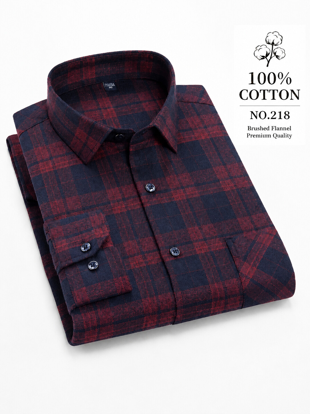 Classic Cotton Flannel Shirt-Bellvero