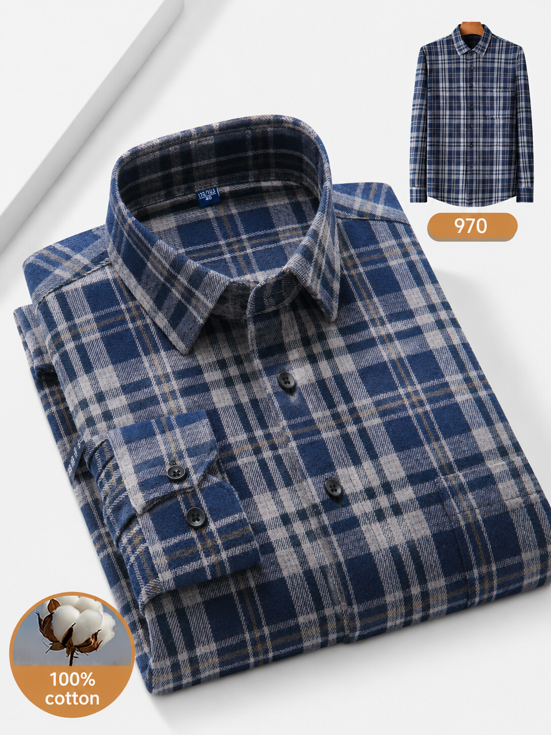 Cotton Check Business Shirt-Bellvero