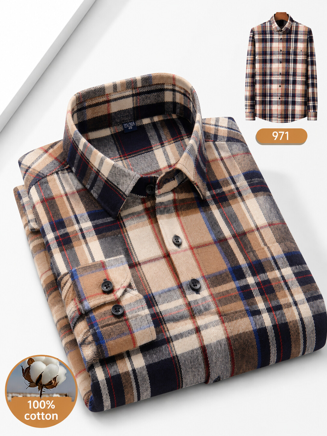 Cotton Check Business Shirt-Bellvero