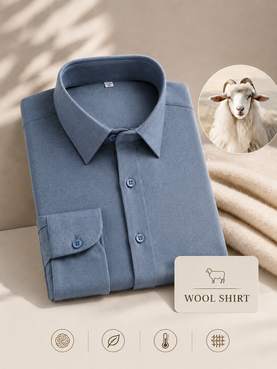 Wool Blend Dress Shirt-Bellvero