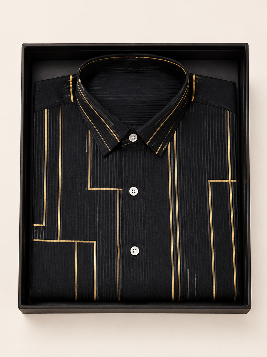 Vertical Line Abstract Dress Shirt