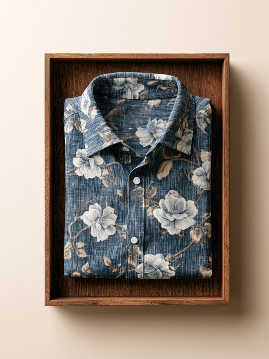 Rose Floral Print Dress Shirt