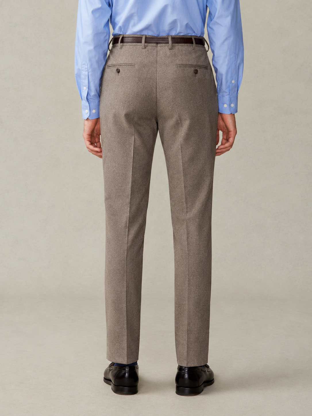 Modern Fit Brown Solid Suit Pants