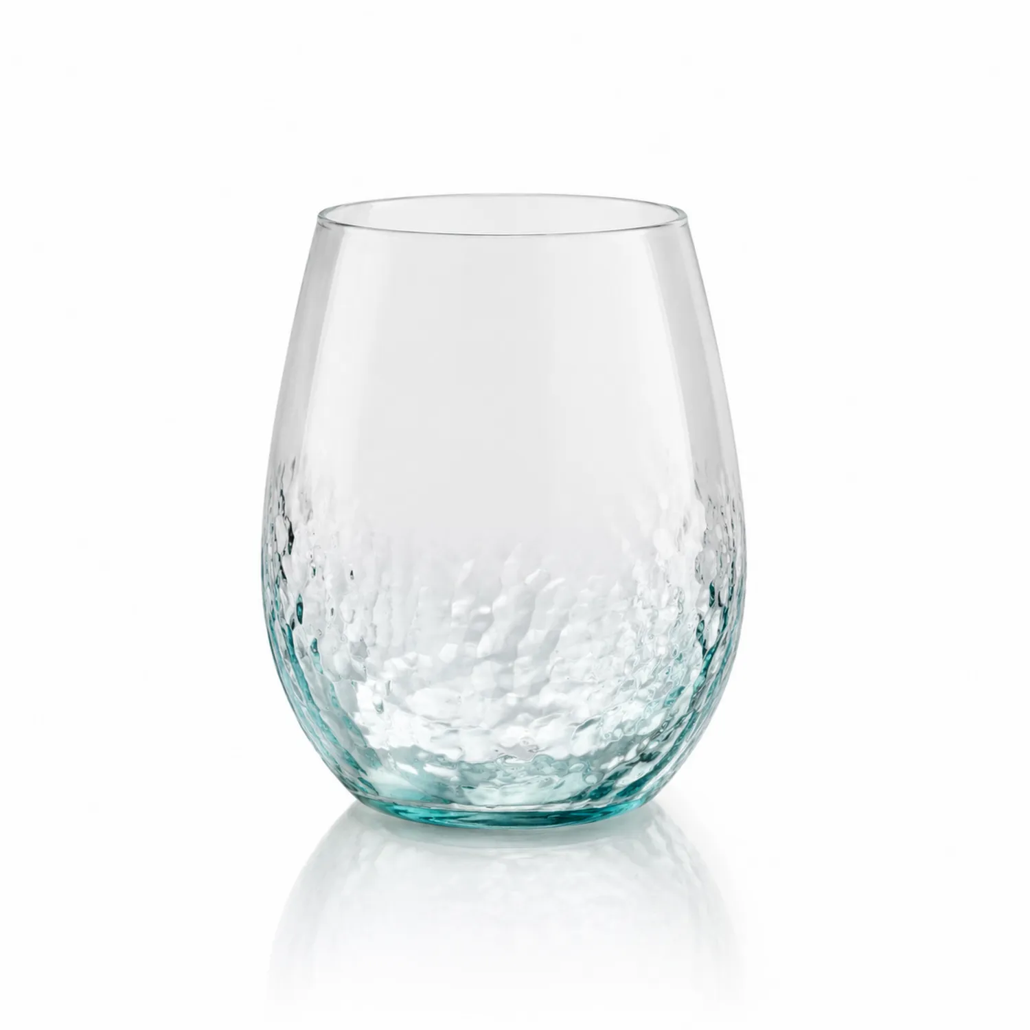 Copa de vidrio transparente con diseño martillado de 350 ml