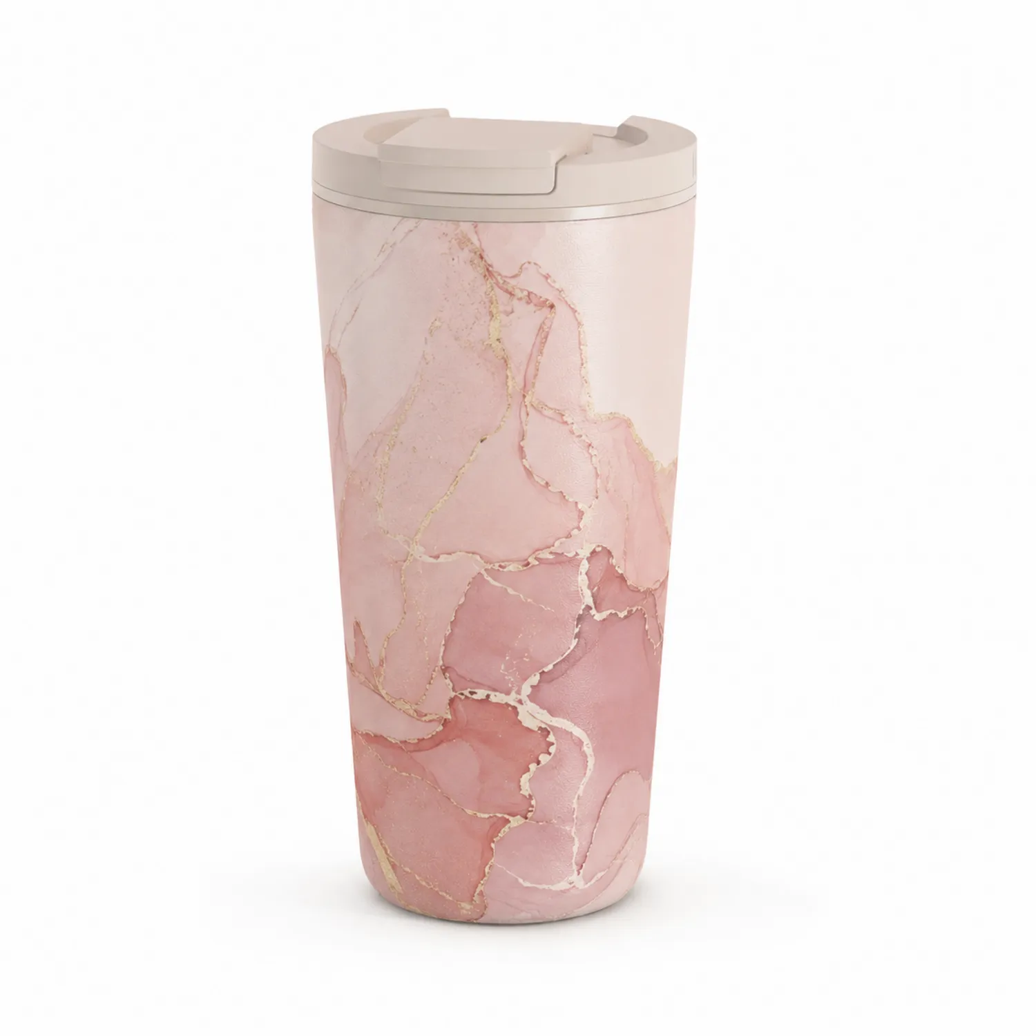 Taza Térmica de Viaje 450ml Diseño Mármol Rosa