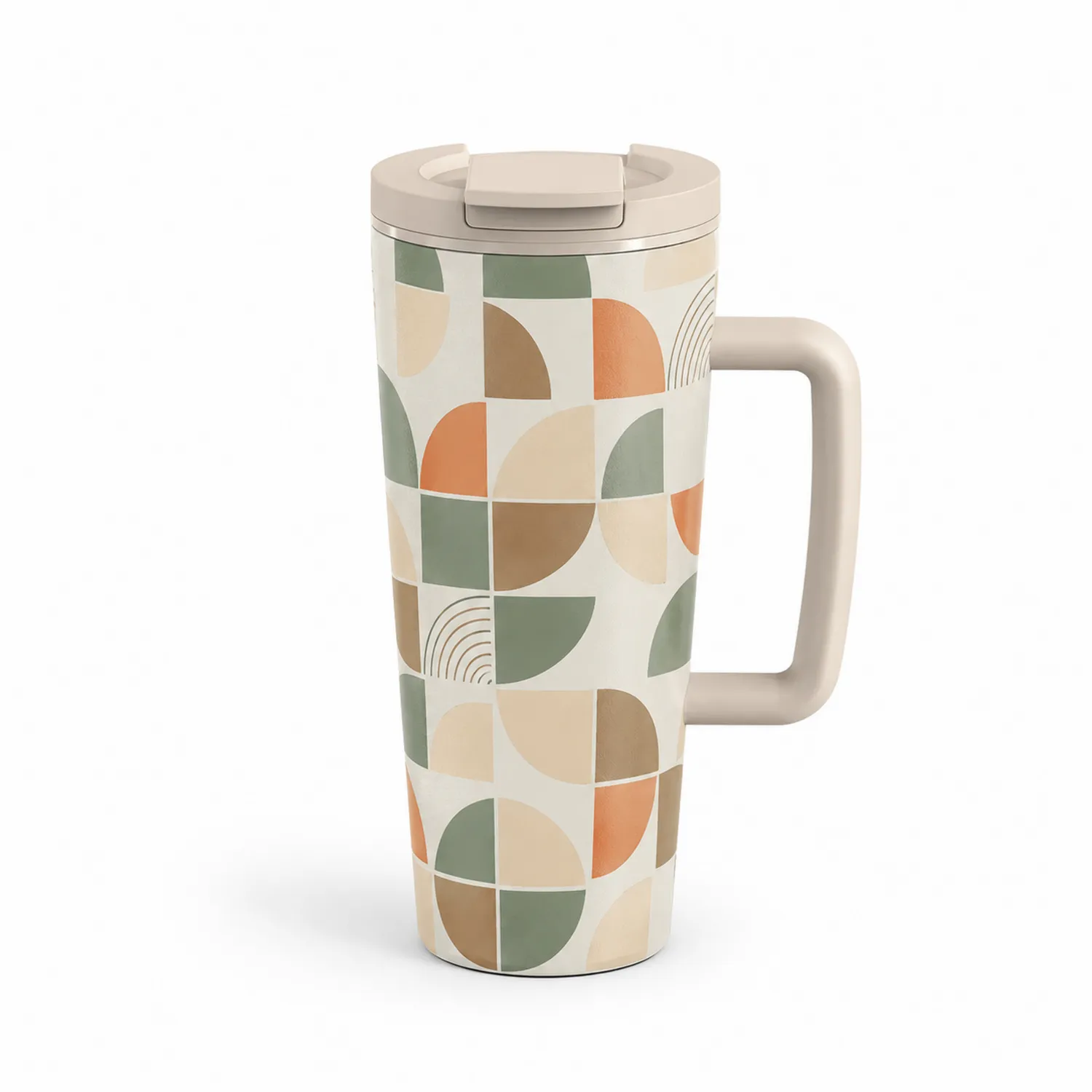Taza térmica con asa diseño geométrico 500 ml multicolor