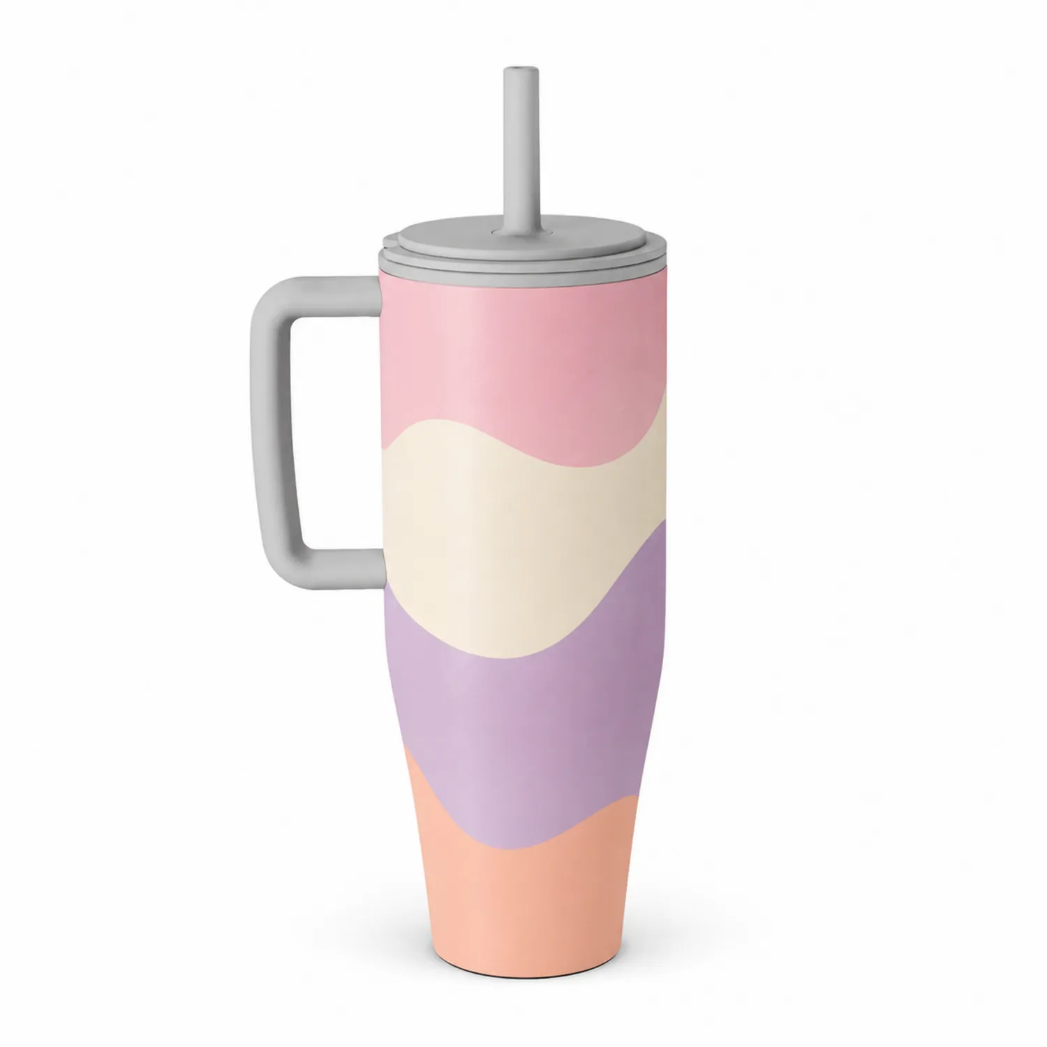 Taza térmica de 750ml con tapa de silicona y diseño multicolor