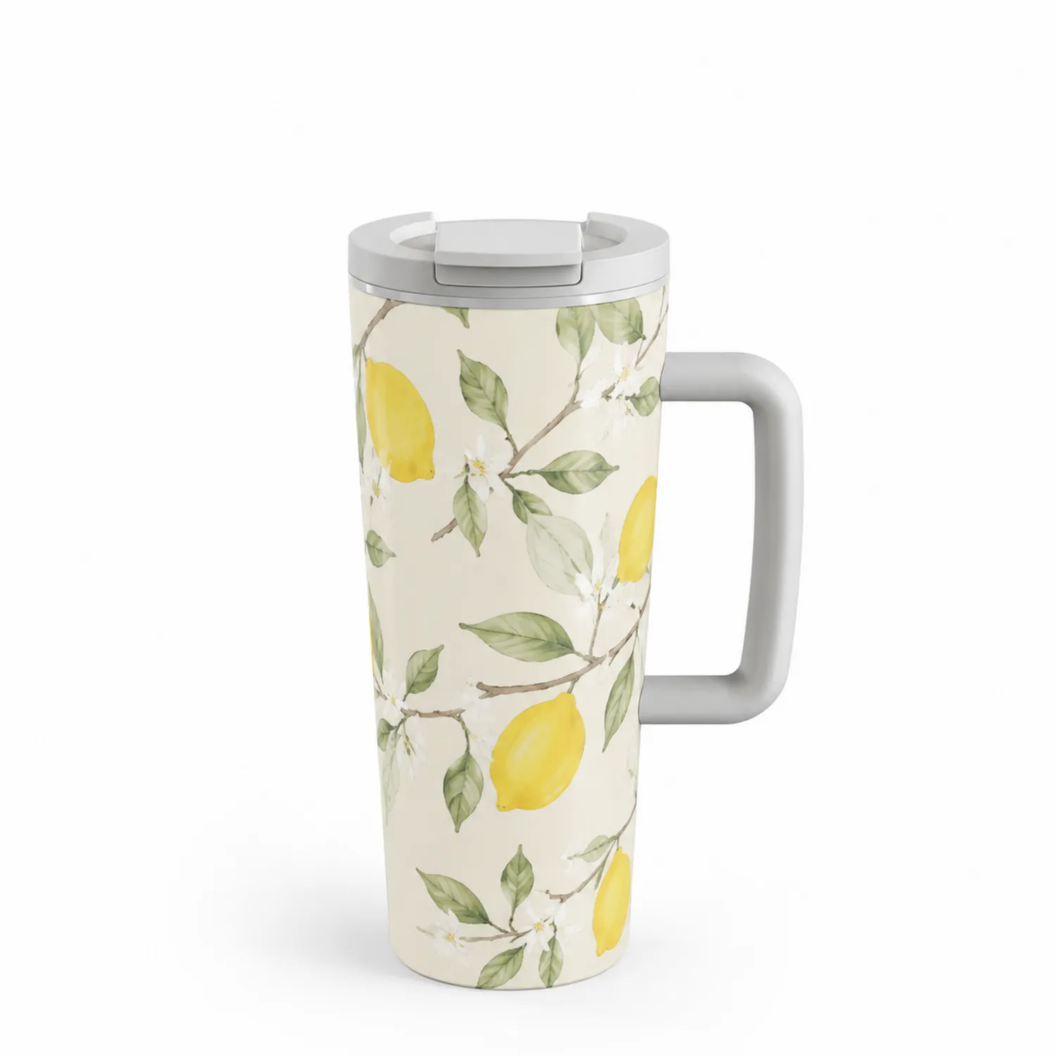 Taza Térmica con Diseño de Limones 500ml Crema