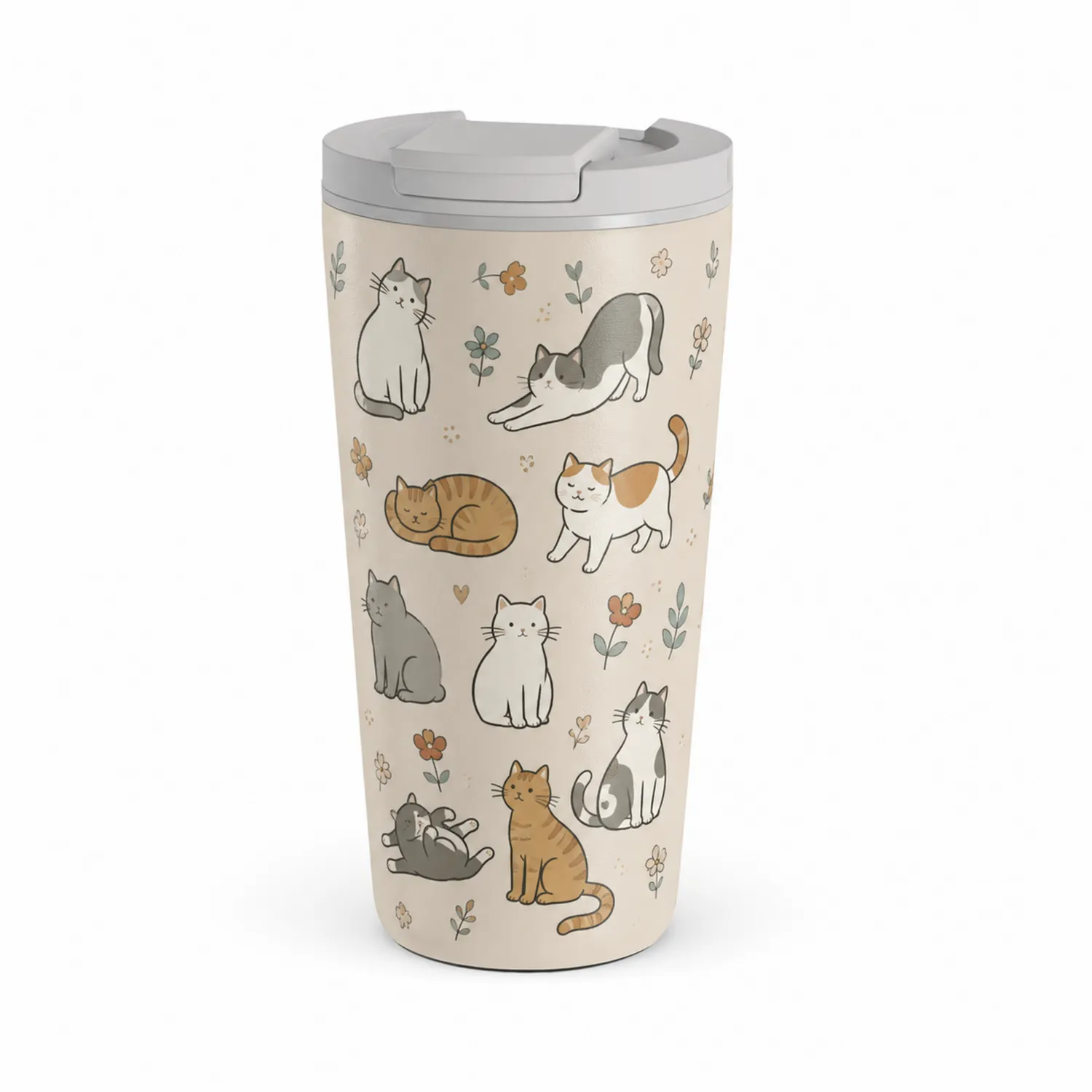 Vaso Térmico de Viaje con Diseño de Gatos, 450ml