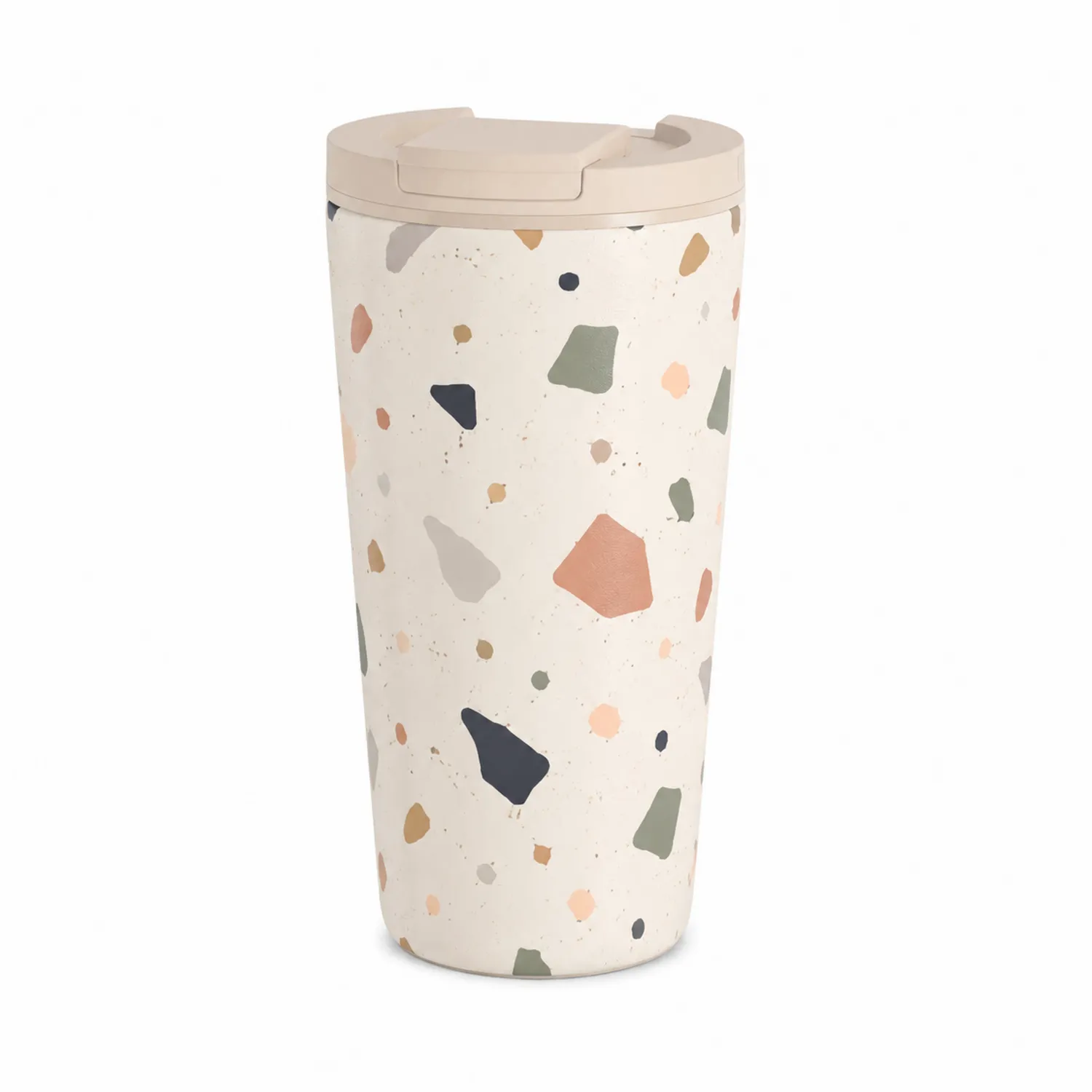 Vaso Térmico 500ml Diseño Terrazzo Beige/Multicolor