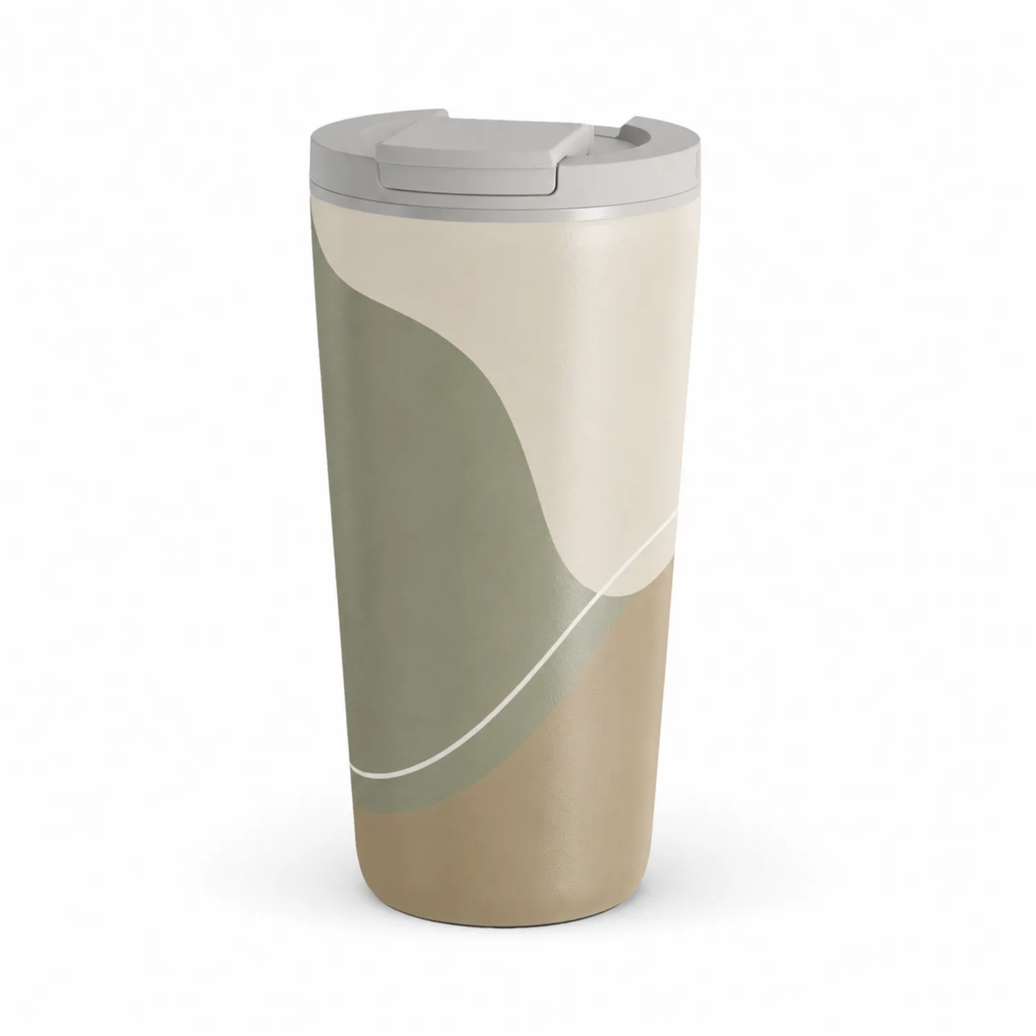 Vaso Térmico 450ml Doble Pared Beige/Verde