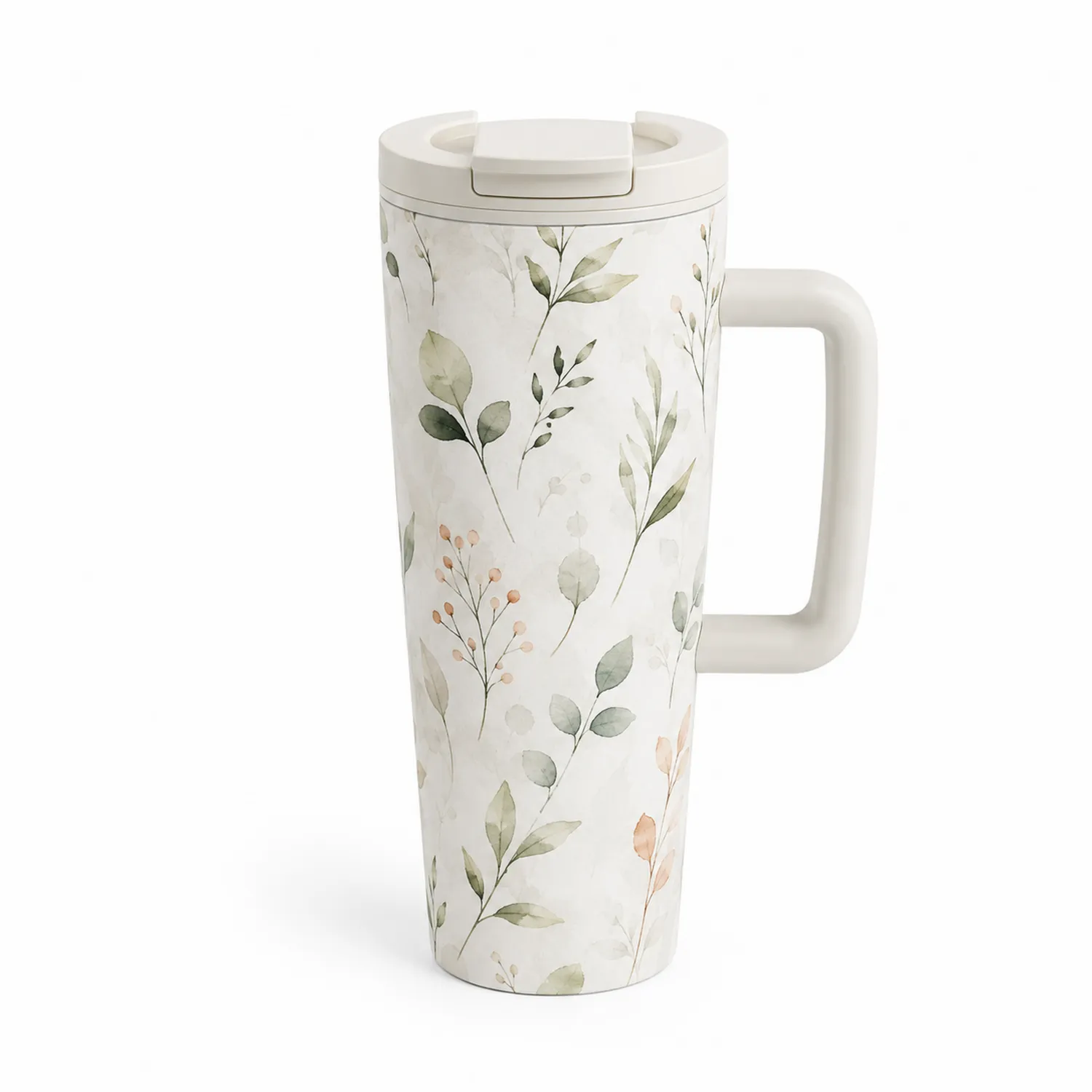Taza térmica con asa 550ml diseño floral
