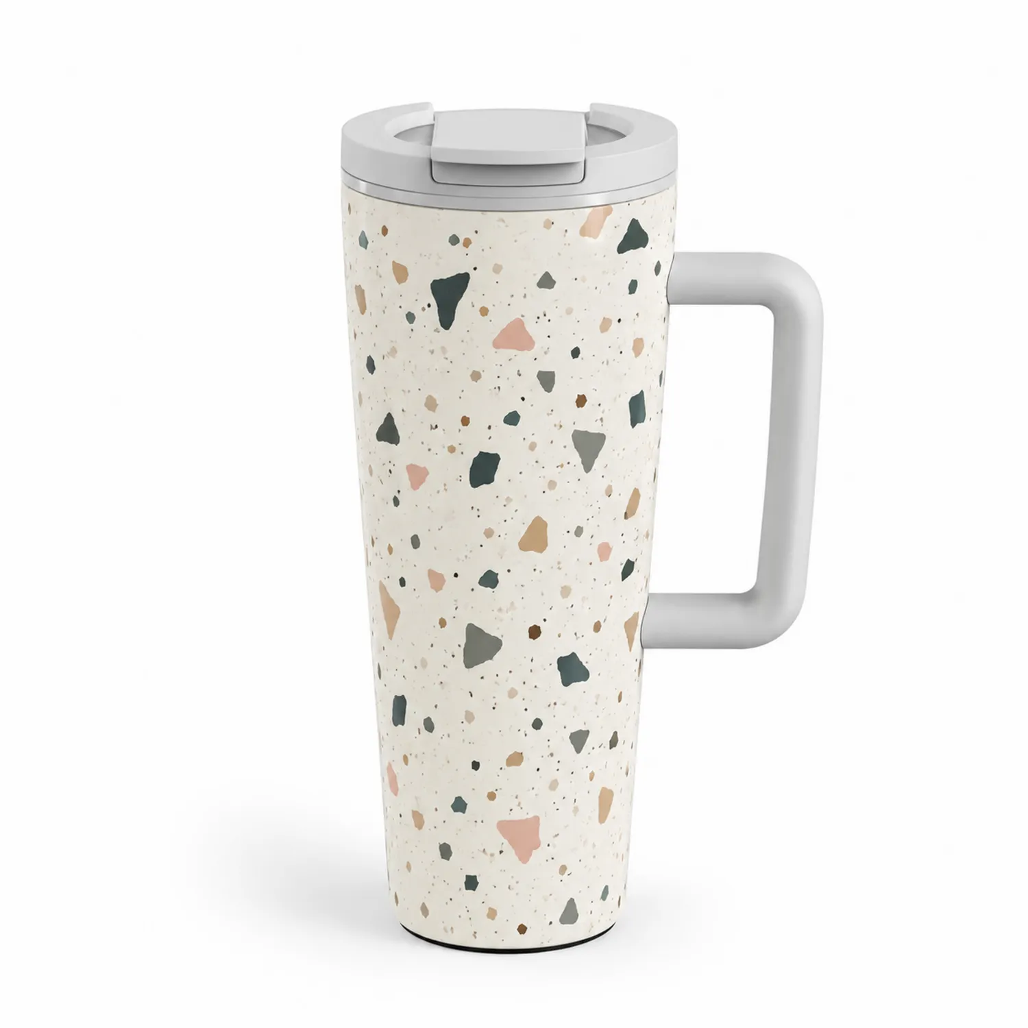 Taza Térmica de Terrazo con Asa y Tapa Hermética 450ml
