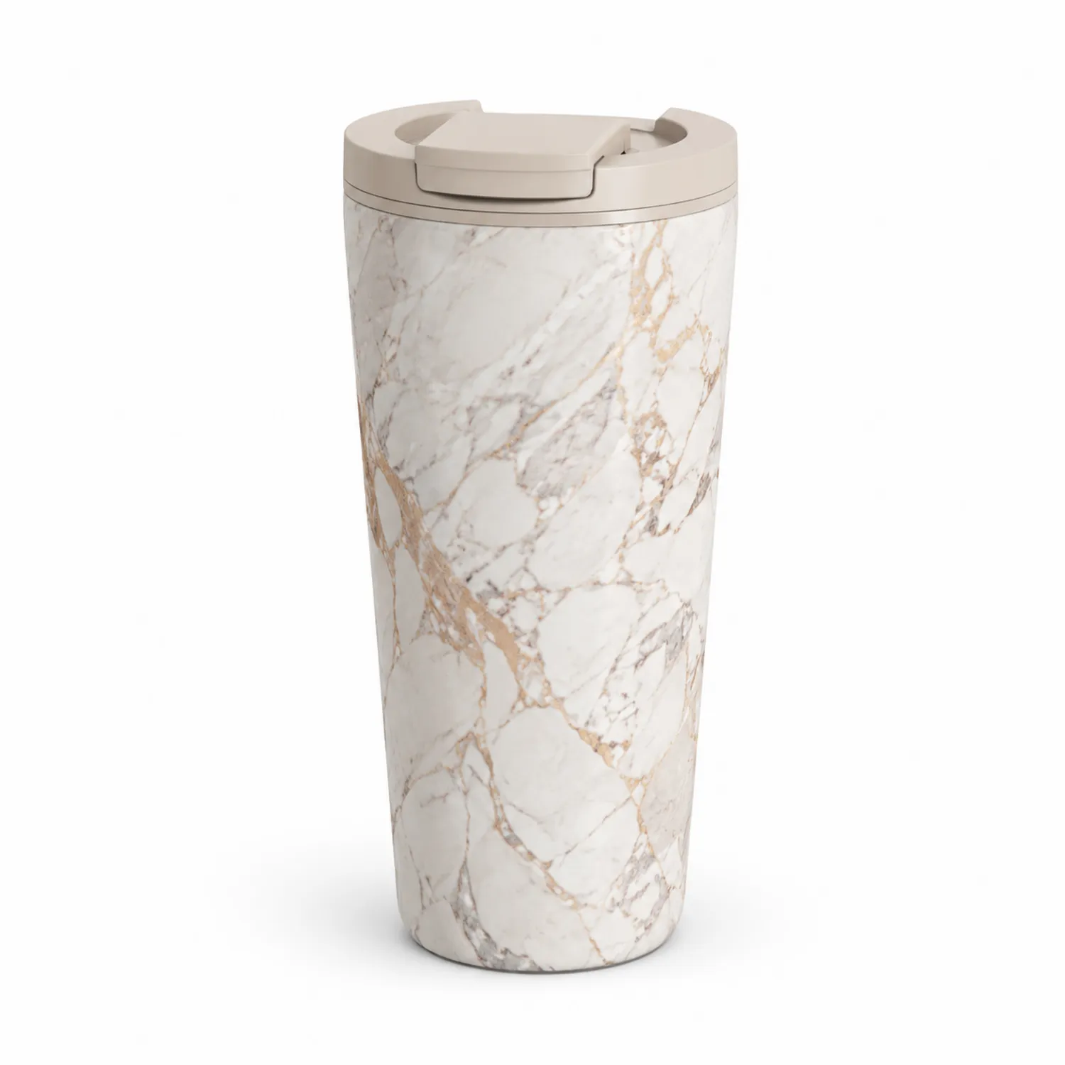 Vaso térmico de viaje estilo mármol 450ml gris