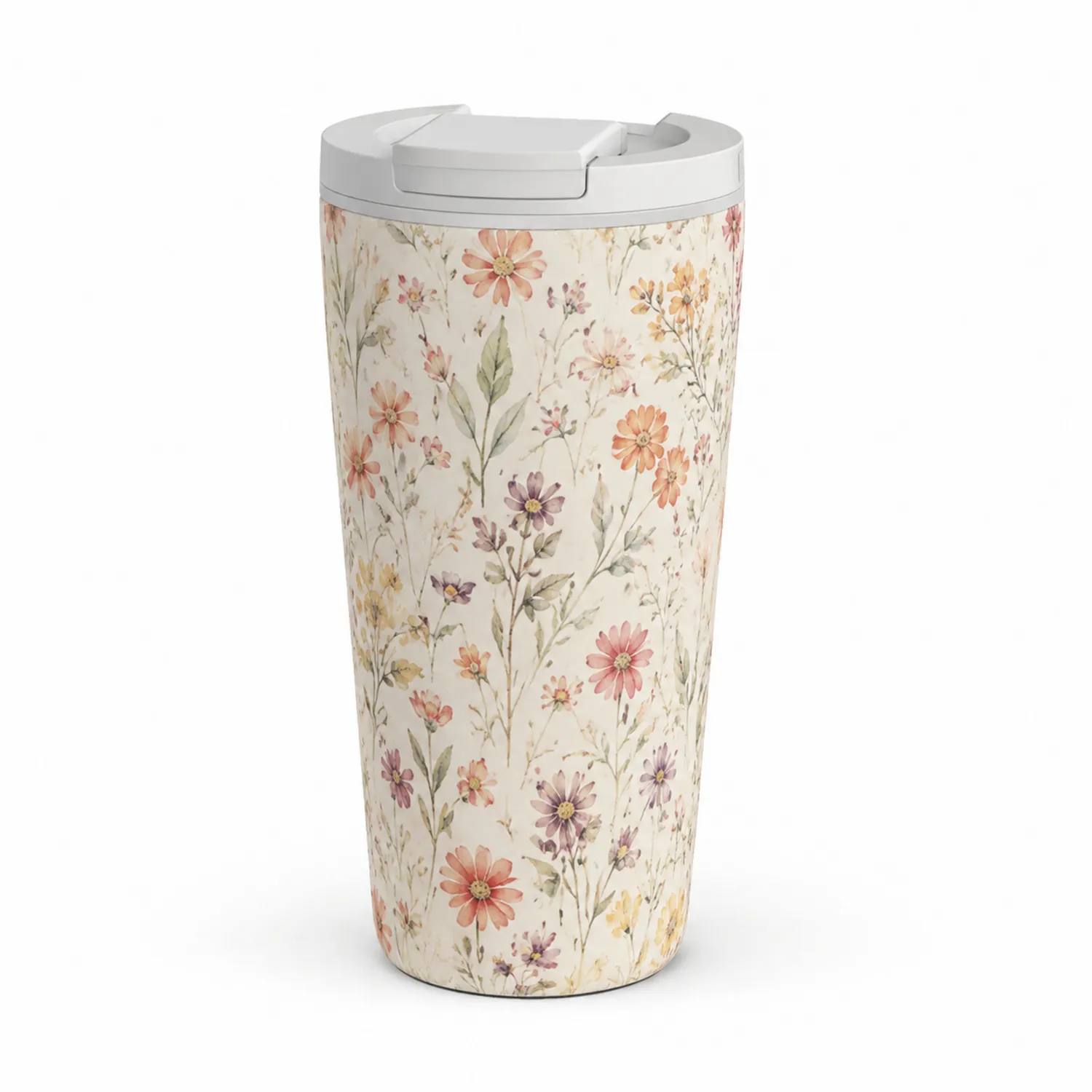 Taza Térmica Floral con Tapa Deslizante 500ml
