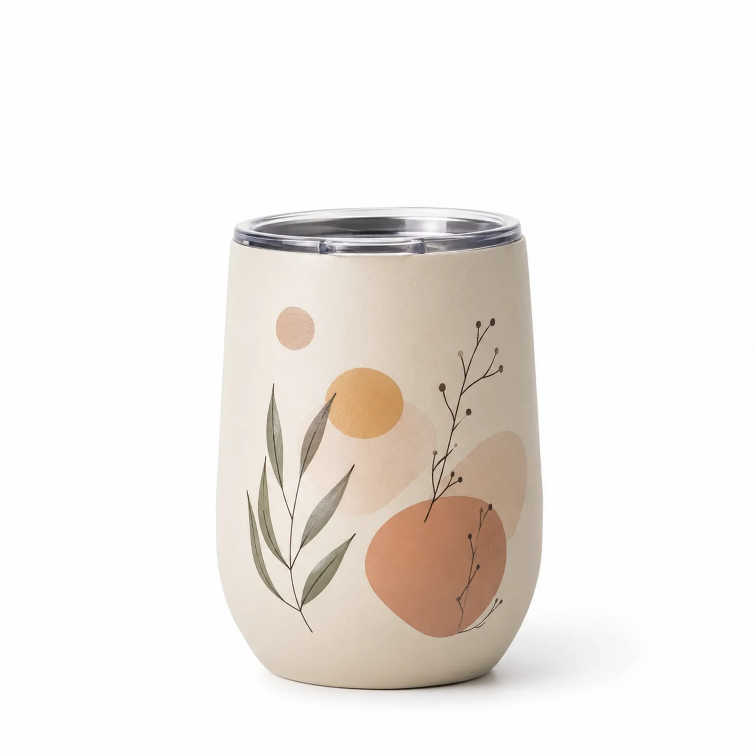 Taza Térmica con Diseño Botánico 300ml Beige