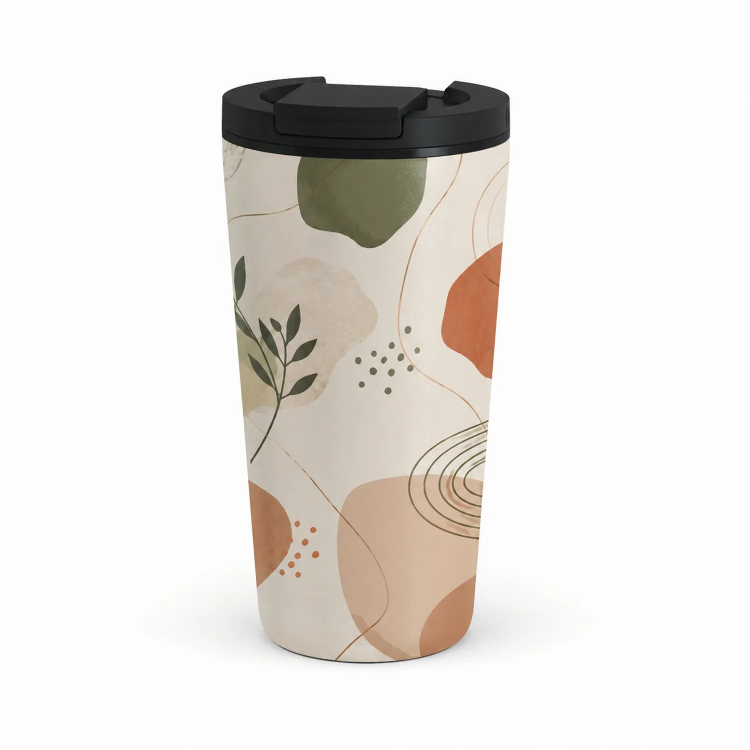 Vaso térmico de 500ml con diseño abstracto y tapa hermética