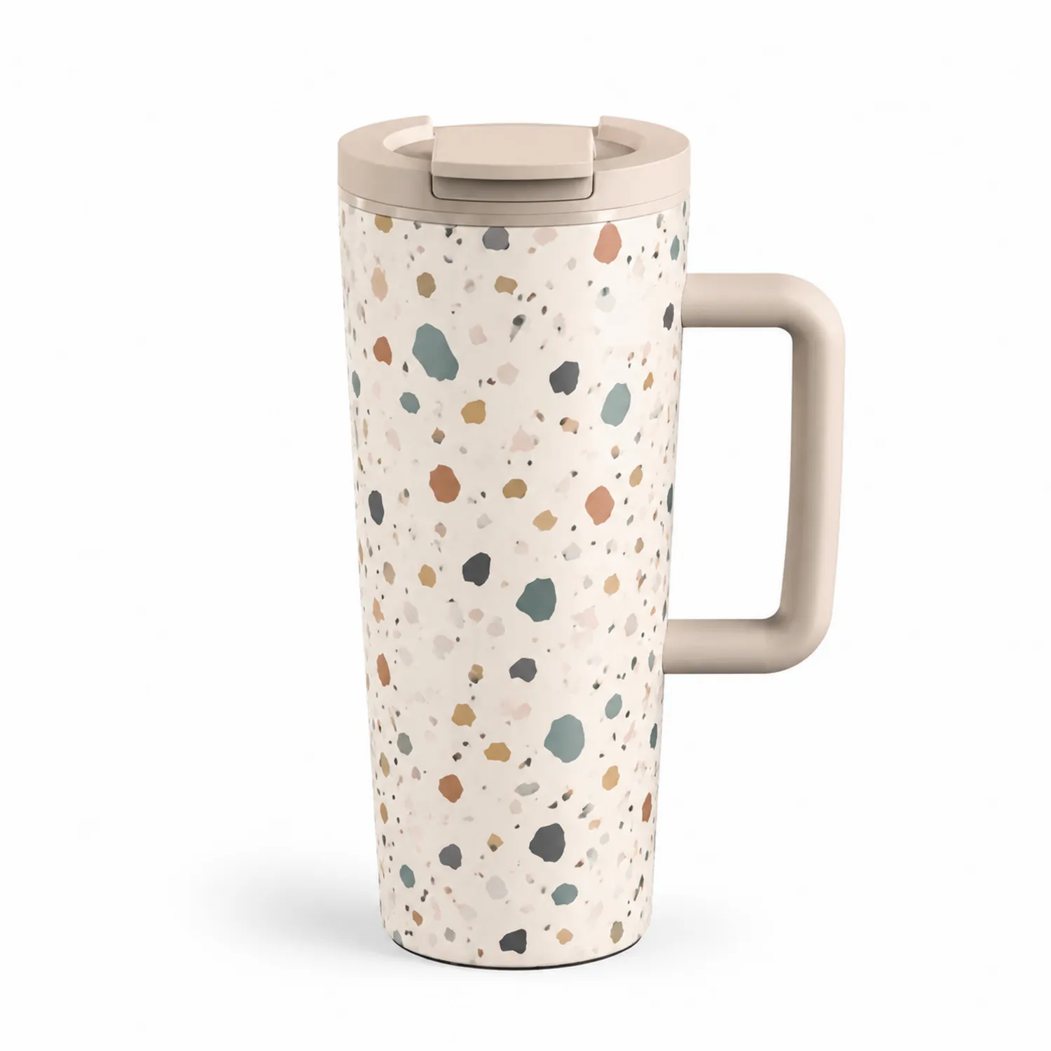 Taza térmica 400ml con asa diseño terrazzo multicolor