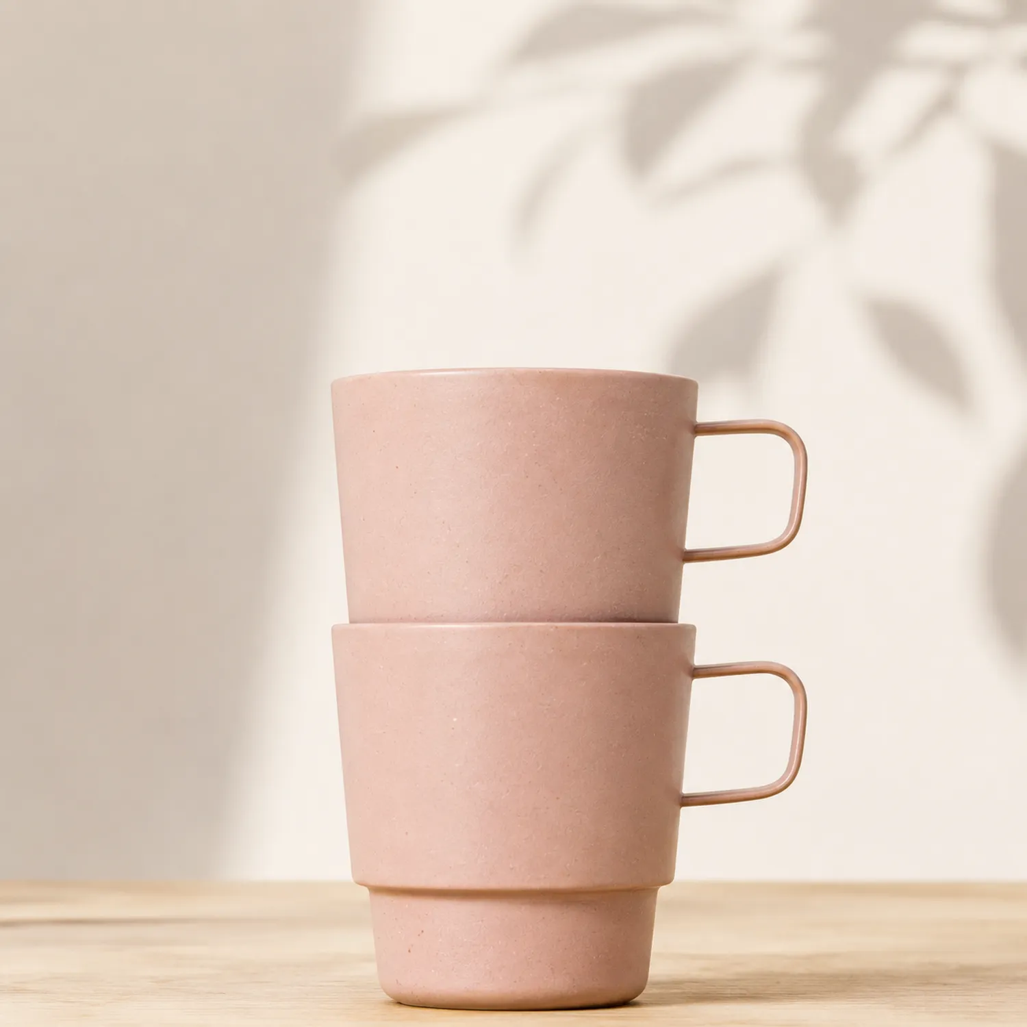 Juego de 2 tazas de cerámica rosa, 150 ml