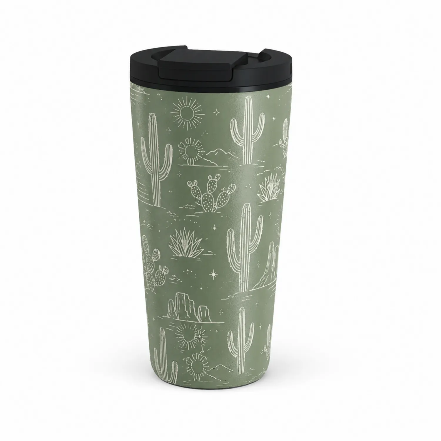 Taza de Viaje Aislante 400ml Diseño Cactus Verde