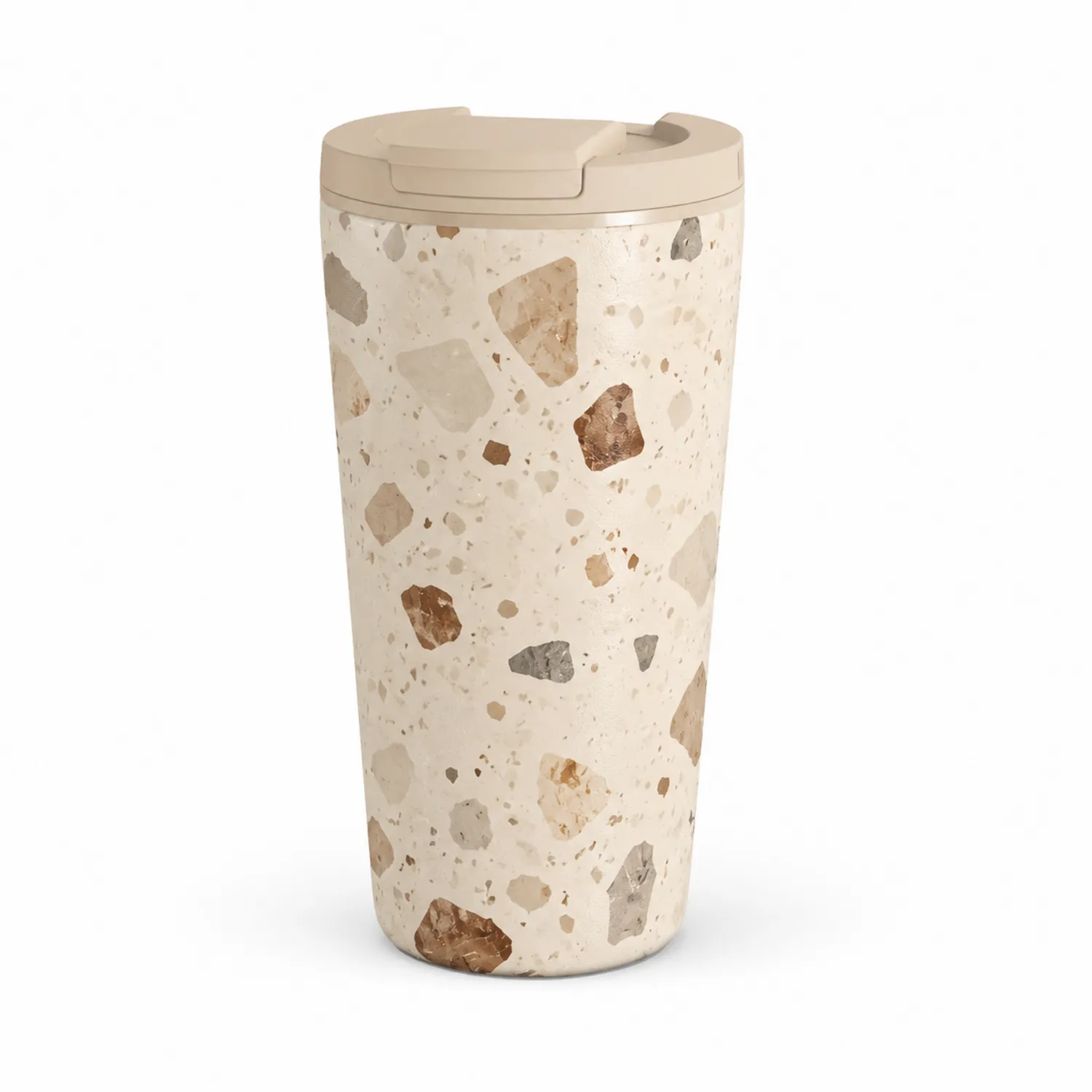 Taza Térmica Reutilizable Terrazzo 350ml Beige