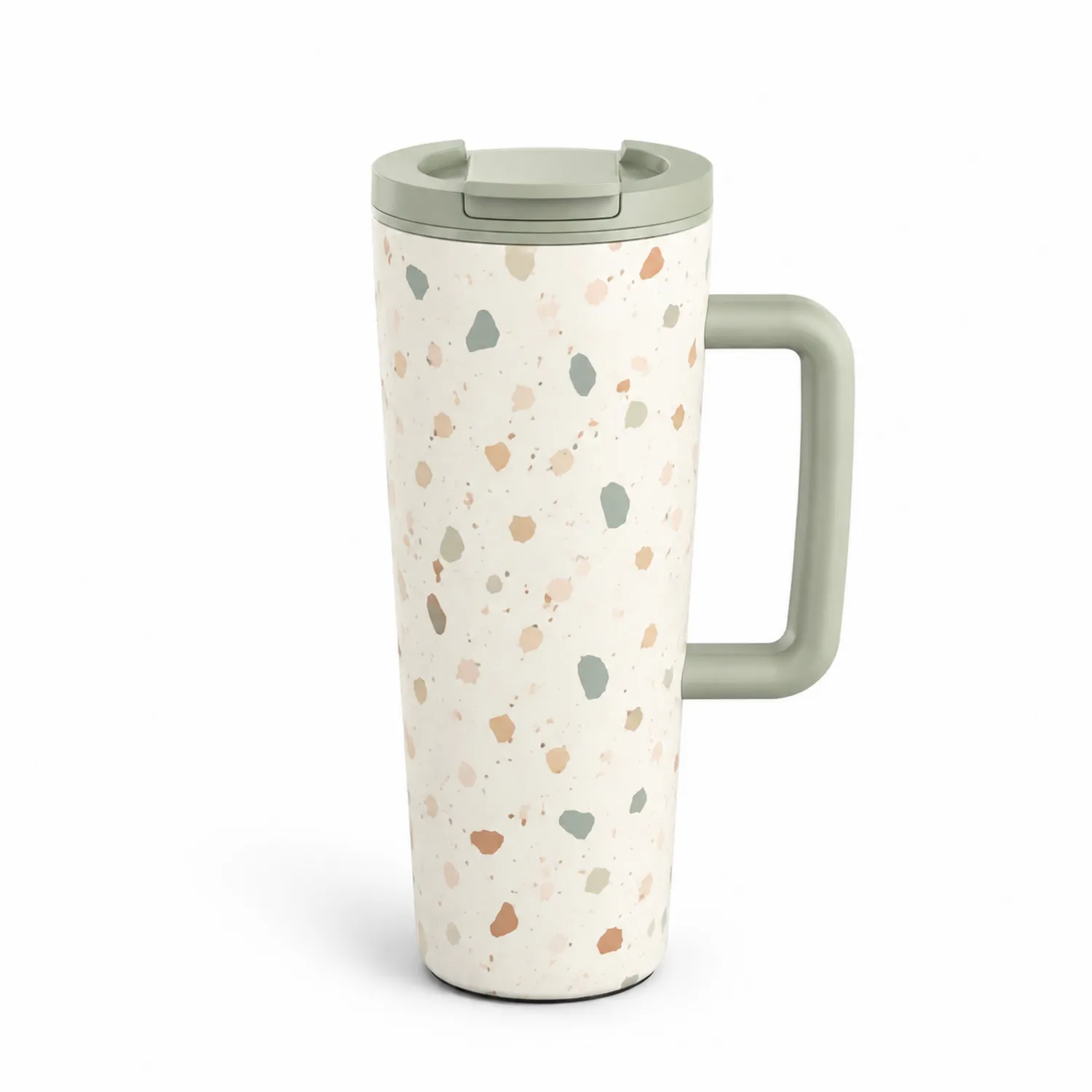 Taza Térmica de Viaje Terrazo 475 ml Blanco/Menta