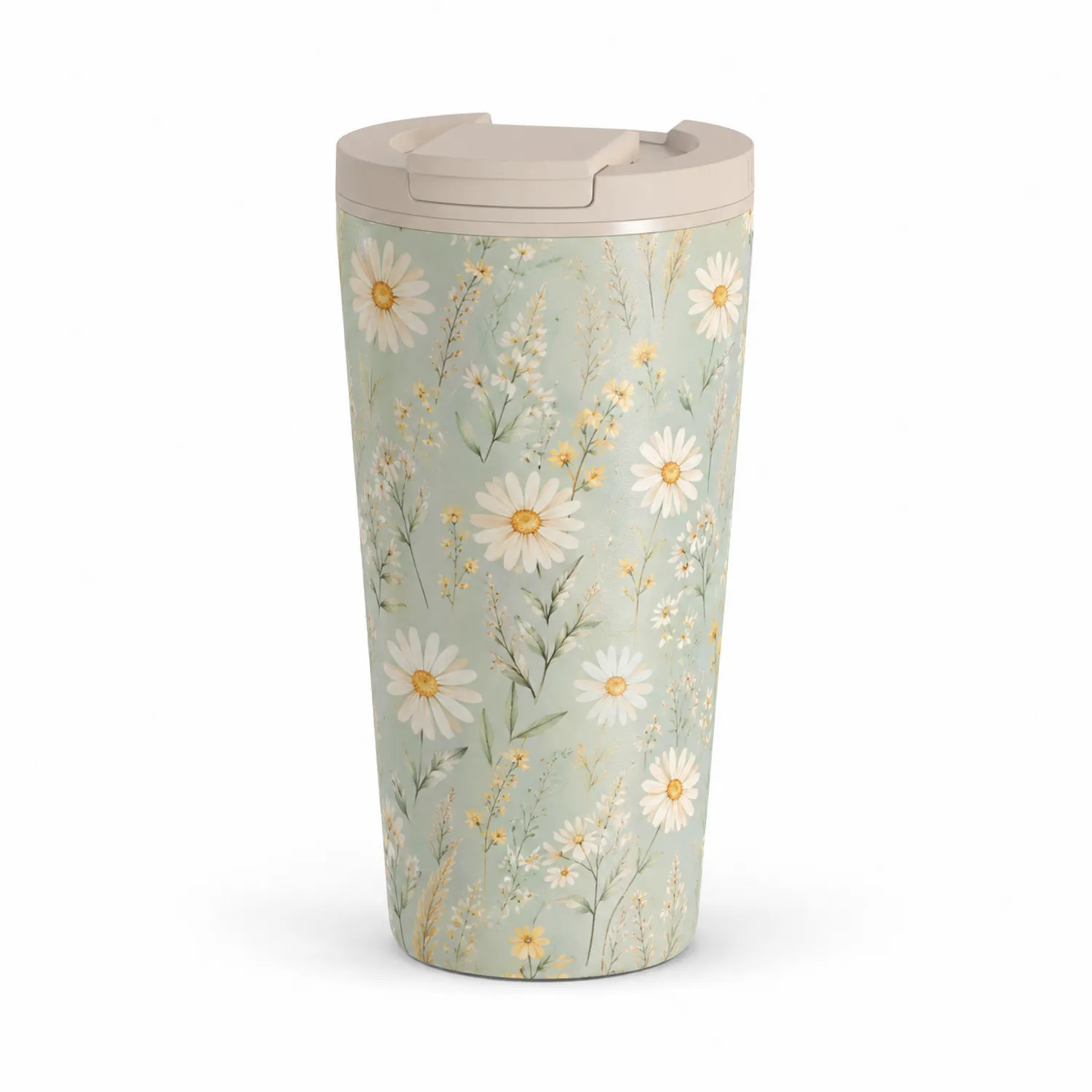 Taza térmica floral 400ml azul claro