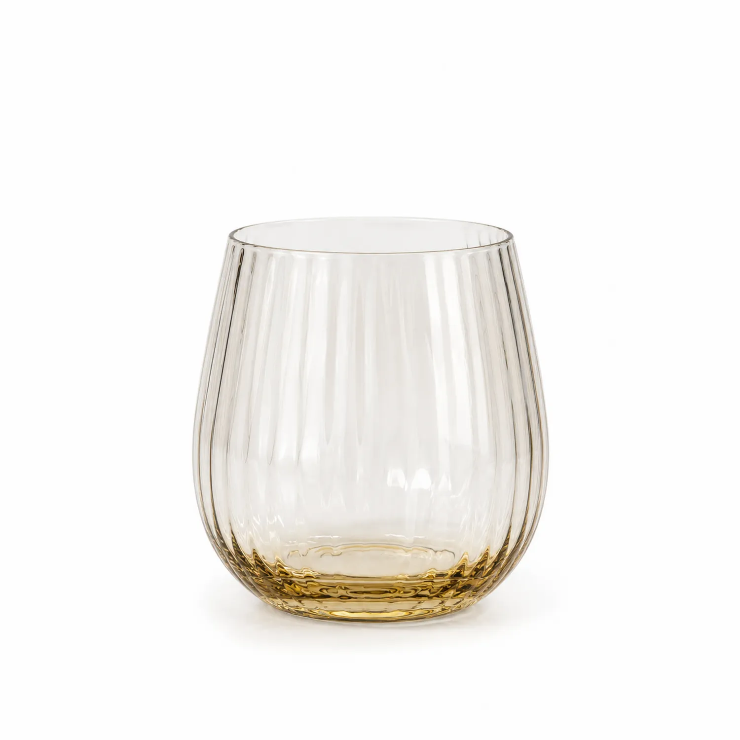 Vaso de Vidrio Estriado Ámbar 350ml