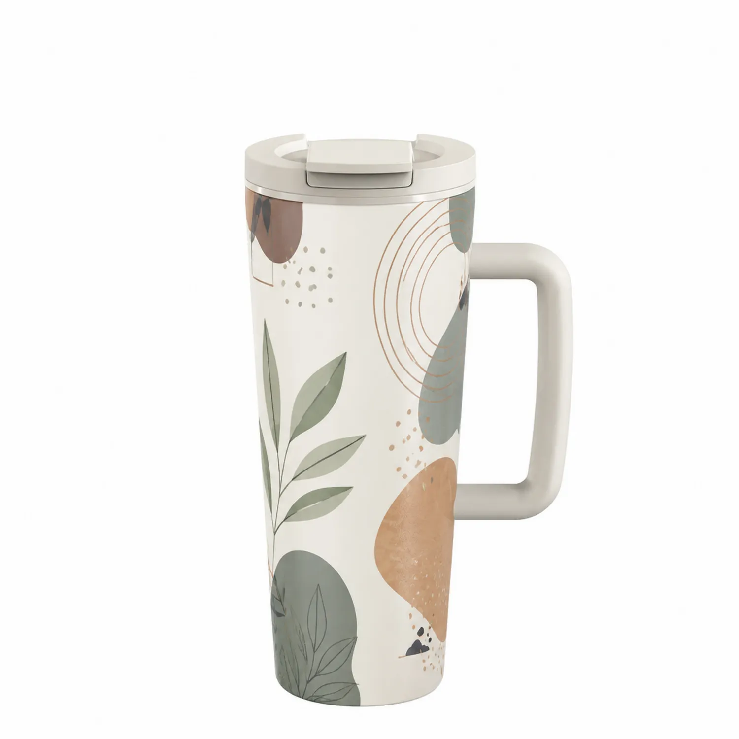 Taza térmica de viaje con asa 350ml diseño abstracto