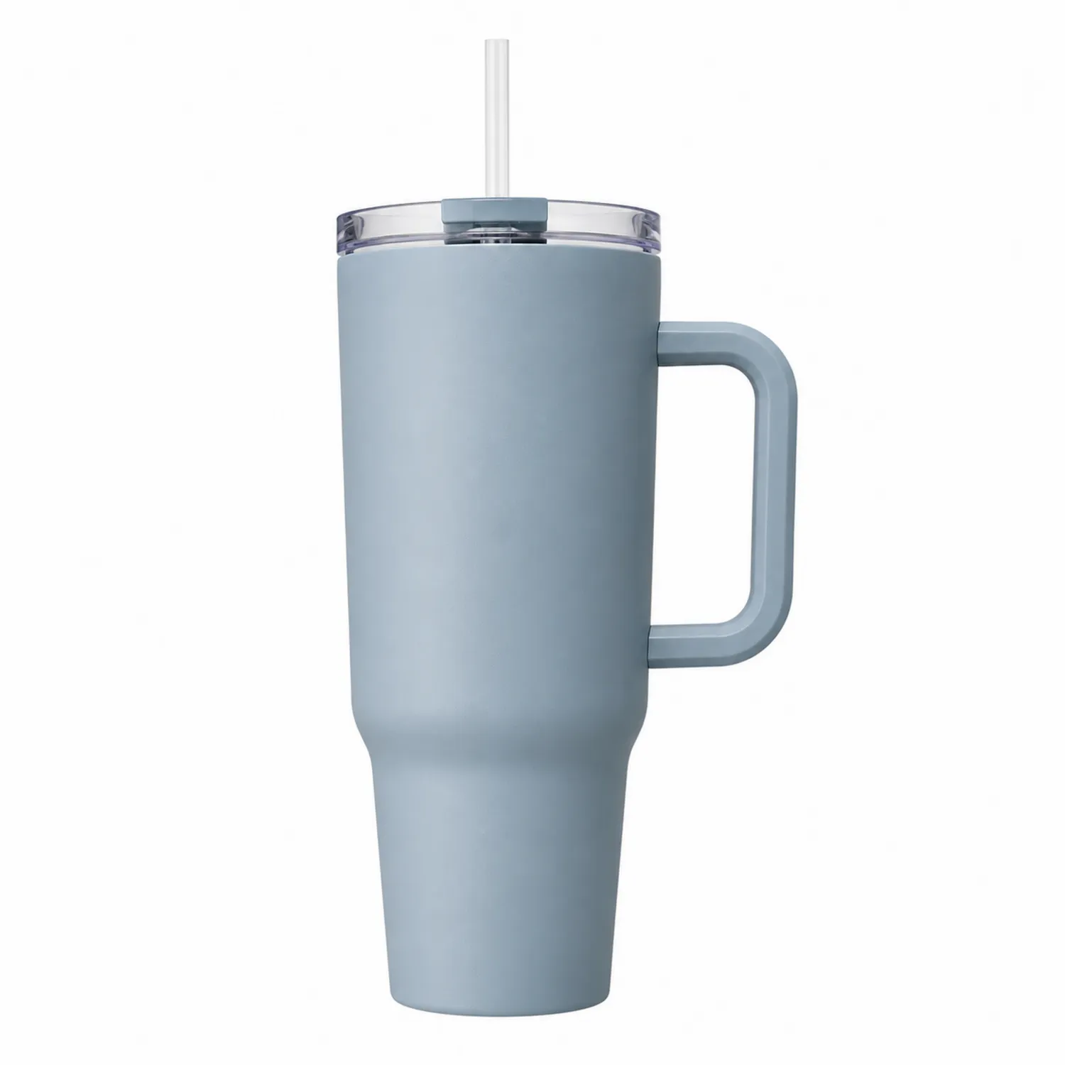 Taza térmica azul 720 ml con pajita y asa