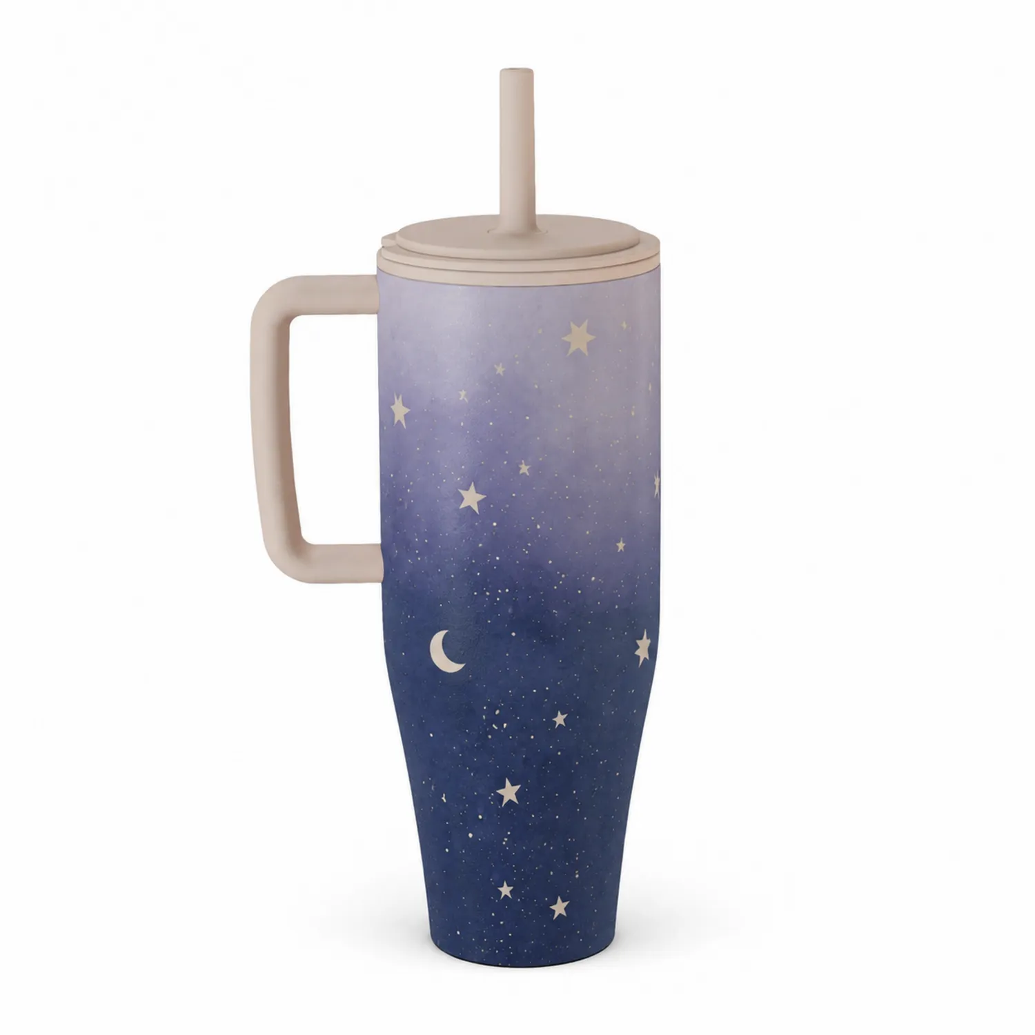 Taza de Viaje Celestial con Paja 500ml Estrellas Nocturnas