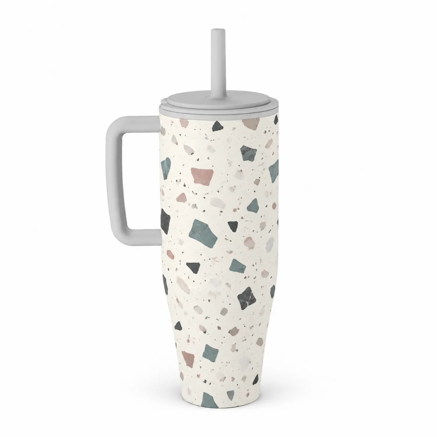 Taza térmica de cerámica con diseño terrazo 600ml
