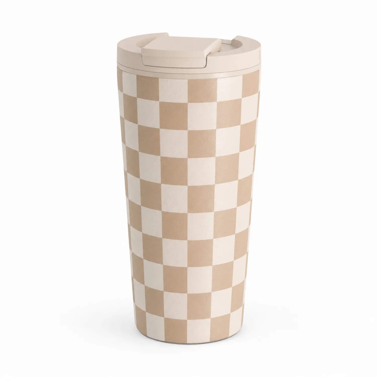 Vaso Térmico Aislante Cuadros Beige 500 ml