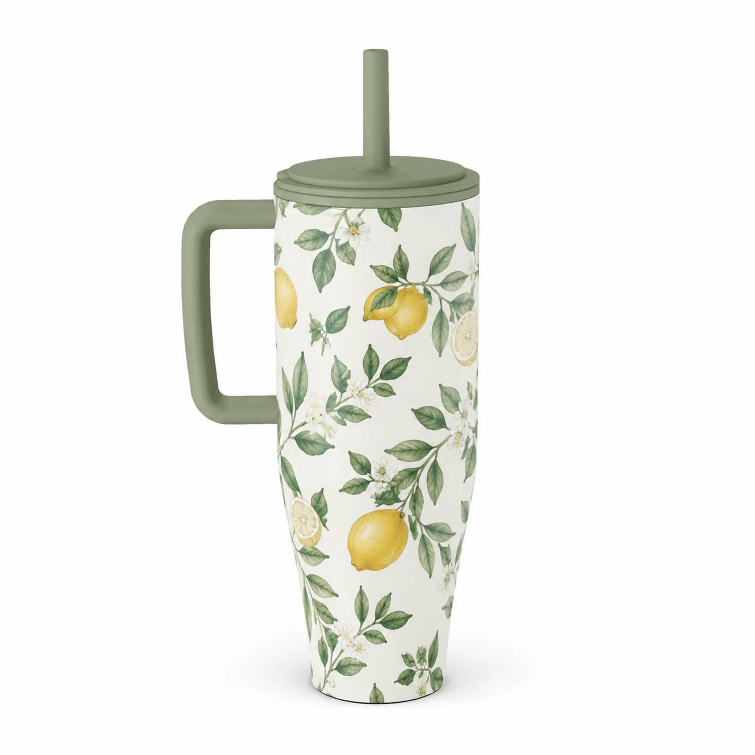 Vaso Térmico 750ml Limones y Asa Verde