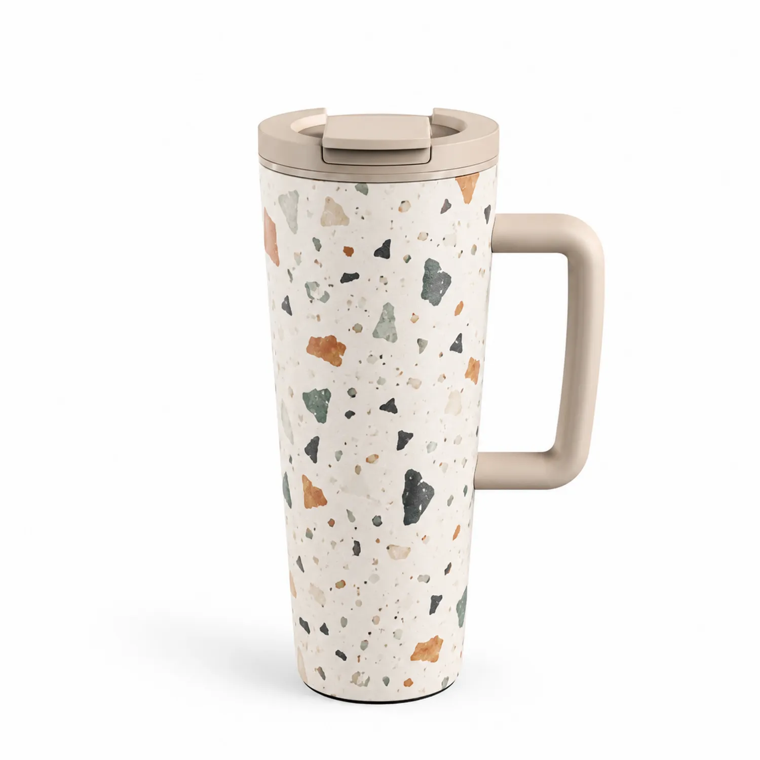 Taza térmica de viaje con asa diseño terrazzo 500ml