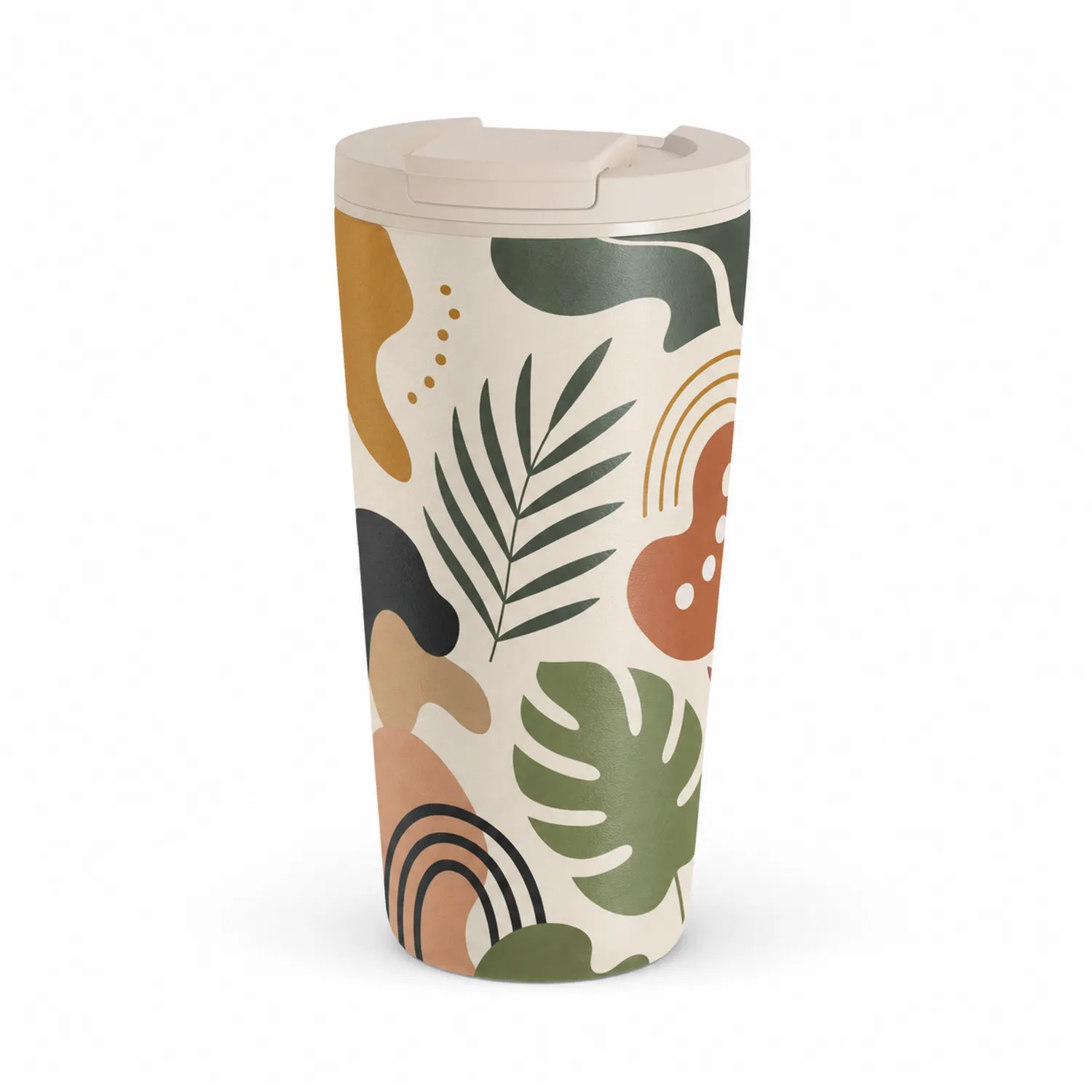 Vaso térmico con diseño tropical y tapa hermética 400ml multicolor