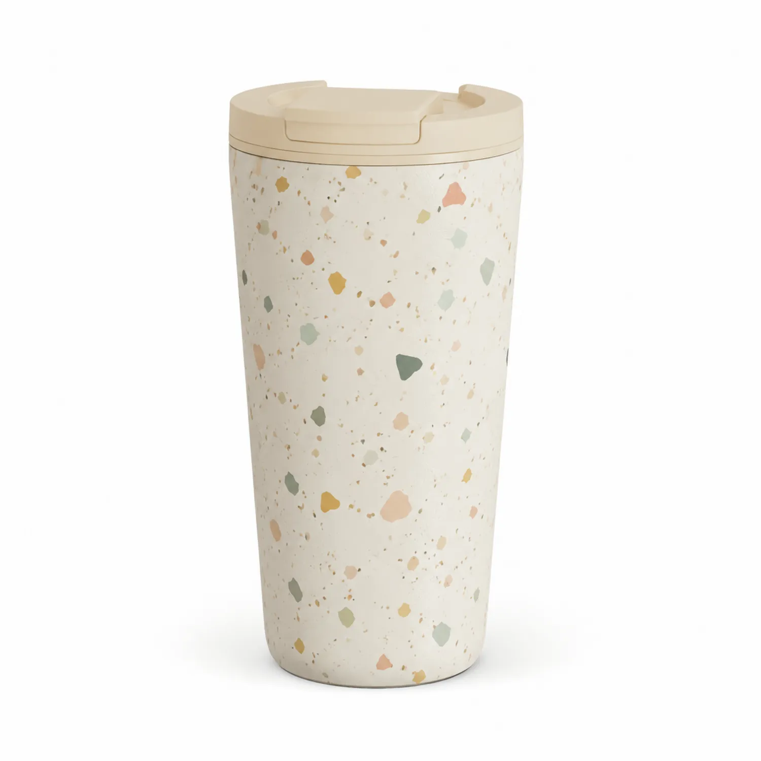 Taza Térmica Diseño Terrazzo 470ml Beige Multicolor