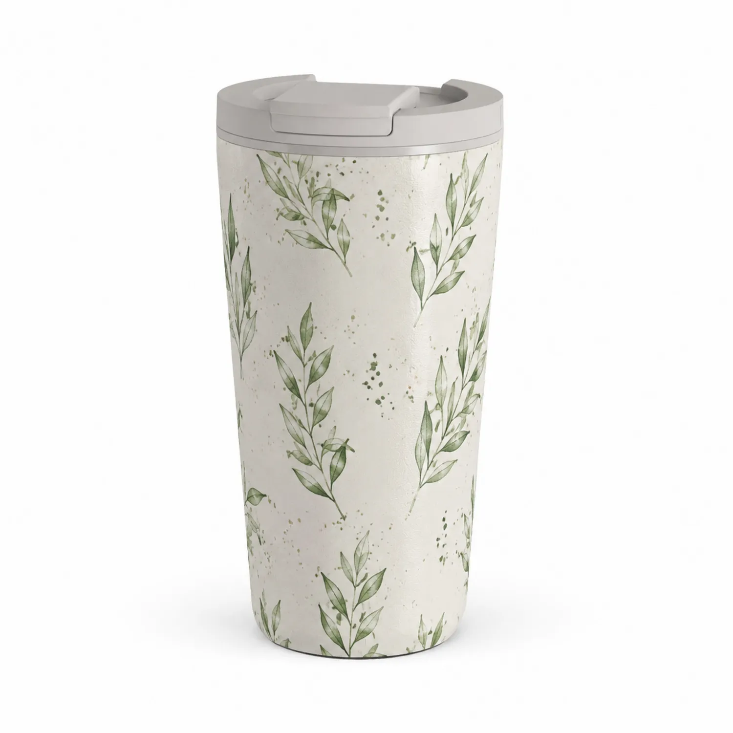 Taza Térmica con Diseño de Hojas Verdes 400ml