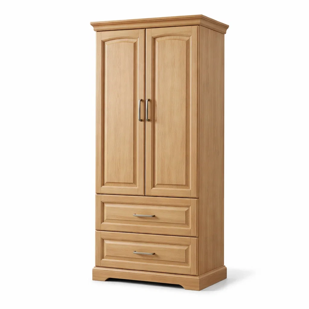 Armadio in legno con ante e cassetti armadio-DREAMCHICNEST